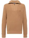 Polo Ralph Lauren Polo Pony Pullover Mit Reissverschluss In Braun