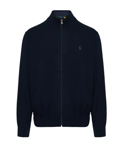 Polo Ralph Lauren Polo Pony Zip-front Cotton Sweatshirt In Black