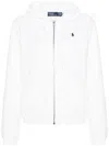 Polo Ralph Lauren Zip-up White Sweater With Classic Hood And Front Pocket In White