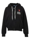 Polo Ralph Lauren Polo Pony Zip-up Hoodie In Black