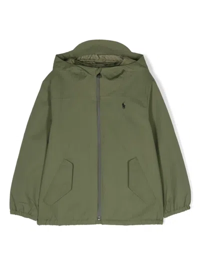 Polo Ralph Lauren Kids' Embroidered-pony Hooded Jacket In Green