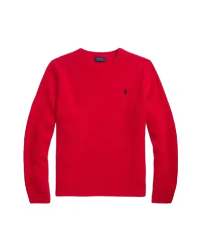 Polo Ralph Lauren Classic Long Sleeve Sweater With Embroidered Pony In Red