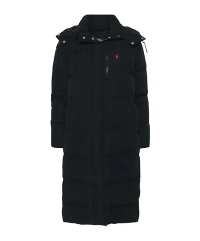 Polo Ralph Lauren Polo Pony-embroidered Zip-up Coat In Black