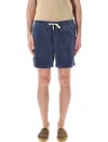 Polo Ralph Lauren Textured Corduroy Flat Shorts With Elastic Waistband In Blue