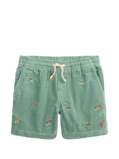 Polo Ralph Lauren Kids' Polo Prepster Embroidered Corduroy Shorts In Green