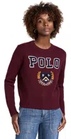 Polo Ralph Lauren Pullover Mit Intarsien-logo In Rich Ruby Multi