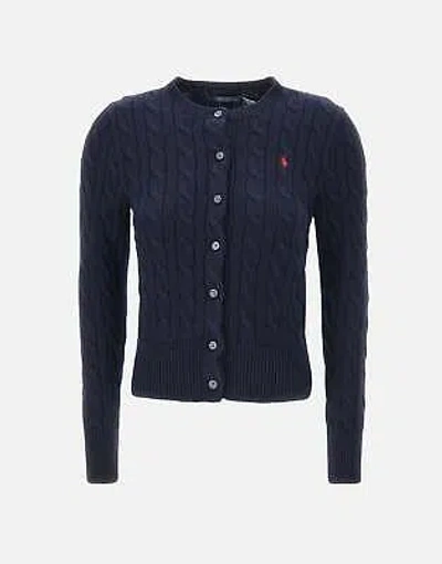 Pre-owned Polo Ralph Lauren Midnight Blue Cable Knit Cardigan 100% Original