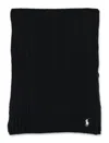 Polo Ralph Lauren Cable Wool-cashmere Scarf In Black