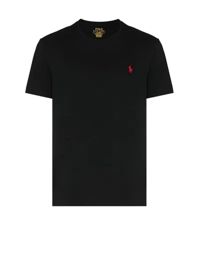 Polo Ralph Lauren Cotton Jersey T-shirt Custom Slim-fit In Black