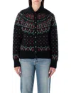 Polo Ralph Lauren Fair Isle Wool-blend Cardigan In Black