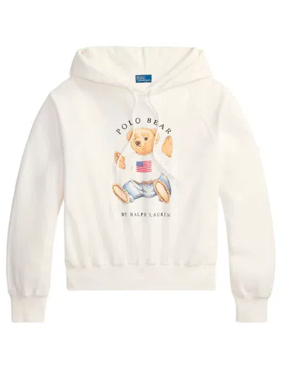 Polo Ralph Lauren Polo Bear Terry Hoodie In White