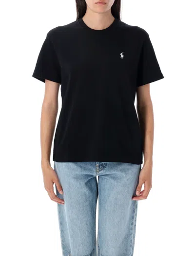Polo Ralph Lauren Womens Polo Black Logo-embroidered Short-sleeve Cotton T-shirt
