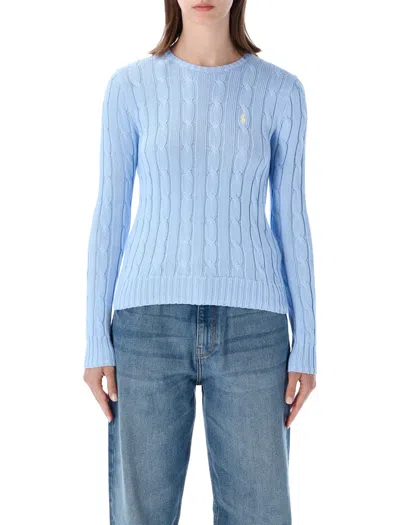 Polo Ralph Lauren The Julianna Slim Fit Cable-knit Sweater In Blue