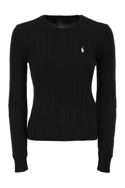 Polo Ralph Lauren Touch Julianna Cable-knit Sweater In Black