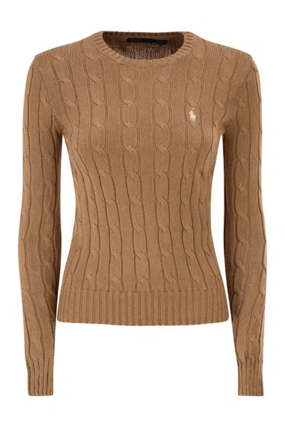 Polo Ralph Lauren Touch Julianna Cable-knit Sweater In Brown