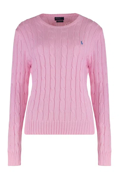 Polo Ralph Lauren The Julianna Slim Fit Cable-knit Sweater In Pink