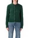 Polo Ralph Lauren Wool And Cashmere Cable-knit Cardigan In Green