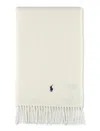 Polo Ralph Lauren Wool Scarf With Fringe Trim And Logo