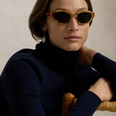 Polo Ralph Lauren Polo Rectangle Cat-eye Sunglasses In Shiny Tortoise Light Brow