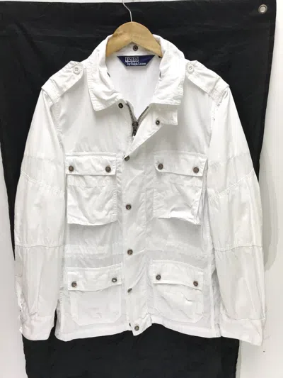 Pre-owned Polo Ralph Lauren Polo Rl Military Jacket 4 Pockets Super White
