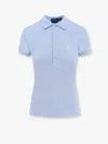 Polo Ralph Lauren Collared Top Short Sleeves In Blue