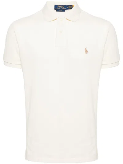 Polo Ralph Lauren Slim Pima Cotton Polo Shirt In Natural