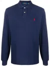 Polo Ralph Lauren Blue Cotton Polo Custom Slim-fit In Blue