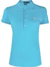 Polo Ralph Lauren Logo-embroidered Short-sleeved Polo Shirt In Blue