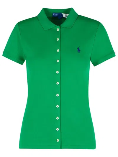 Polo Ralph Lauren Polo Shirt In Green Cotton