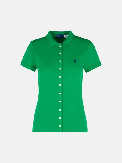 Polo Ralph Lauren Polo Shirt In Green Cotton