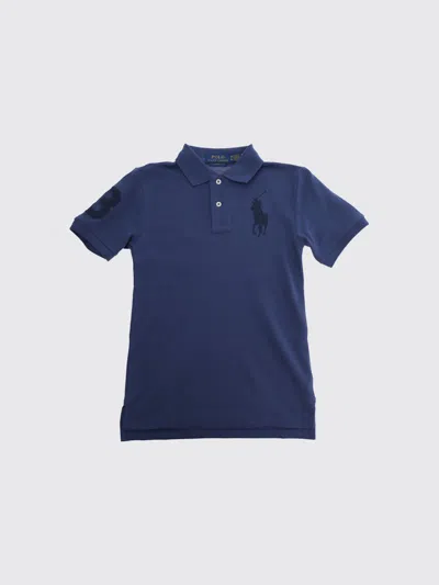 Polo Ralph Lauren Kids'  Big Pony Cotton Piqué Polo Shirt In Blue