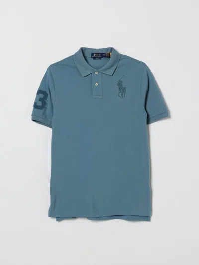Polo Ralph Lauren Kids'  Big Pony Cotton Piqué Polo Shirt In Blue