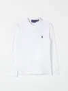 Polo Ralph Lauren Long-sleeve Cotton Polo With Embroidered Logo In Weiss