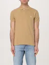 Polo Ralph Lauren Two-button Cotton Polo With Logo In Coffee