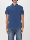 Polo Ralph Lauren Slim Fit Mesh Polo Shirt Man Polo Shirt Blue Size S Cotton In Indigo