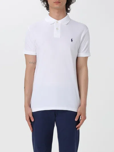 Polo Ralph Lauren Slim Fit White Polo Shirt With Classic Collar And Pony Embroidery On The Front In Cotton Piquet Man