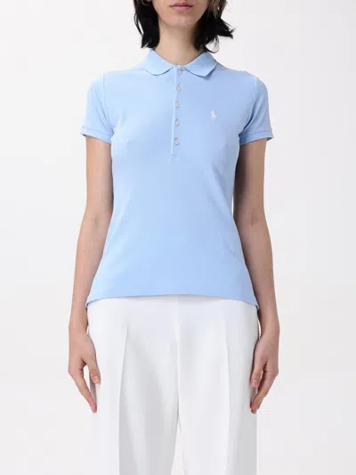 Polo Ralph Lauren Cotton Polo Shirt With Embroidered Logo In Blue
