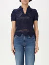 Shop Polo Ralph Lauren Polo Shirt  Woman Color Blue In Blau