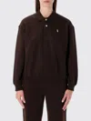 Polo Ralph Lauren Arctic Fleece Polo Long Sleeve Pullover Circuit Brown In Brown