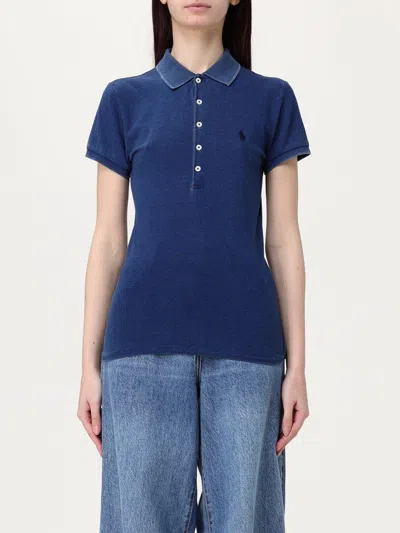 POLO RALPH LAUREN POLO SHIRT POLO RALPH LAUREN WOMAN COLOR INDIGO,G48068109