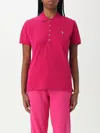 Polo Ralph Lauren Dark Pink Pony Logo-embroidered Polo Shirt In Pink