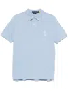Polo Ralph Lauren Cotton Polo In Pastel Blu With Logo In Blue