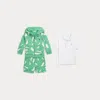 Polo Ralph Lauren Polo Shirt, Terry Hoodie & Short Set In Green/sails Print