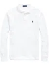 Polo Ralph Lauren Pony Embroidered Long-sleeved Polo Shirt In White