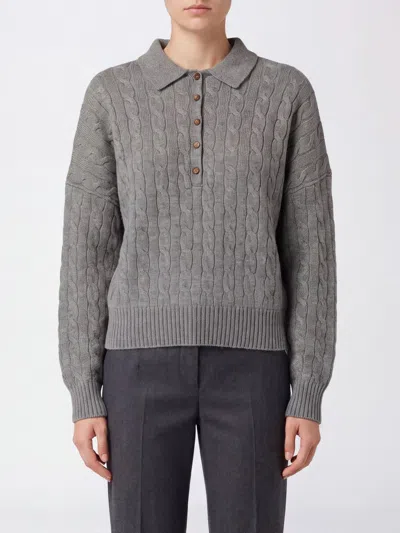Polo Ralph Lauren Grey Cable-knit Cashmere-blend Polo Sweater In Gray