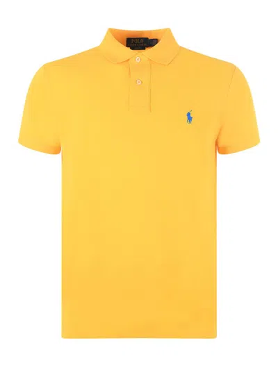 Polo Ralph Lauren Logo Embroidered Polo Shirt In Giallo