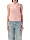 Polo Ralph Lauren Sleeveless Polo Top In Pink Sand