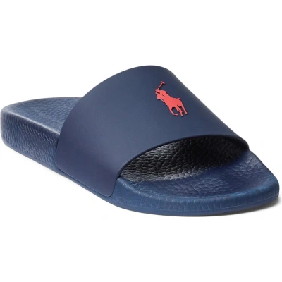 Polo Ralph Lauren Men's Signature Pony Slide Sandal In Navy,red