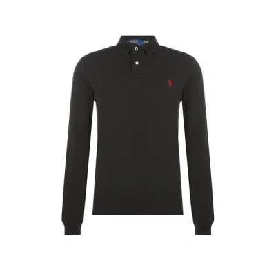 Polo Ralph Lauren Long Sleeve Polo Shirt In Black