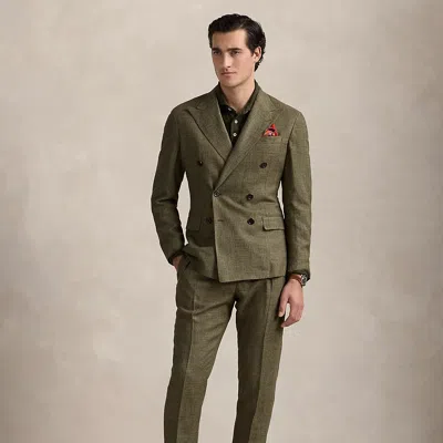 Polo Ralph Lauren Polo Soft Tailored Glen Plaid Suit In Olive/tan